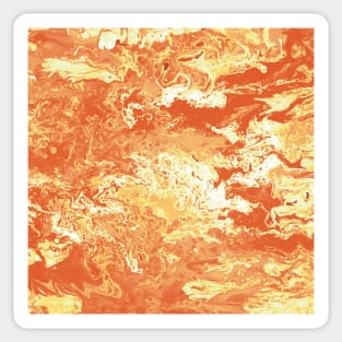 Orange Marmalade Lava Swirls -Paint Pour/ Fluid Art - Unique and Vibrant Abstract Acrylic Paintings for Art Prints, Canvas Prints, Wall Art, Mugs, Leggings, Phone Cases, Tapestries and More Sticker